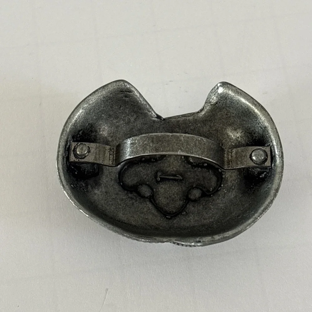 Vintage Boy Scouts America Neckerchief Slide Silvertone Eagle Emblem Fastener